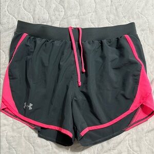 Under Armour Women's Black and Pink Shorts
